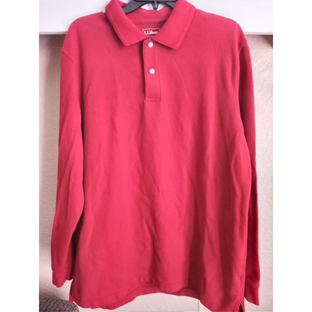Men's L.L. Bean Long Sleeve Polo - Large